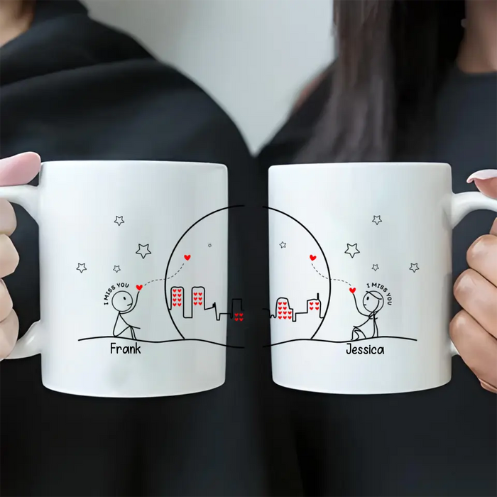 Personalized Couple Coffee Mug - Gift Idea For Couple/Him/Her/Valentine's Day - I Miss You