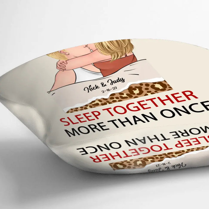 Personalized Couple Pillow Cover - Valentines Day Gift Idea For Couple/Her/Him - The First Time We Met, I Knew We Should Sleep Together More Than Once