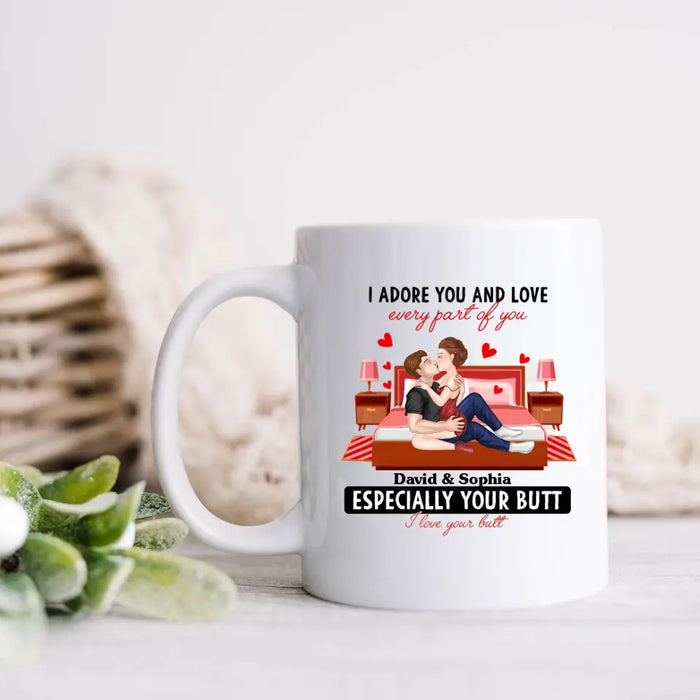 Personalized Couple Coffee Mug - Gift Idea For Couple/Valentine's Day - I Adore You And Love Every Part Of You