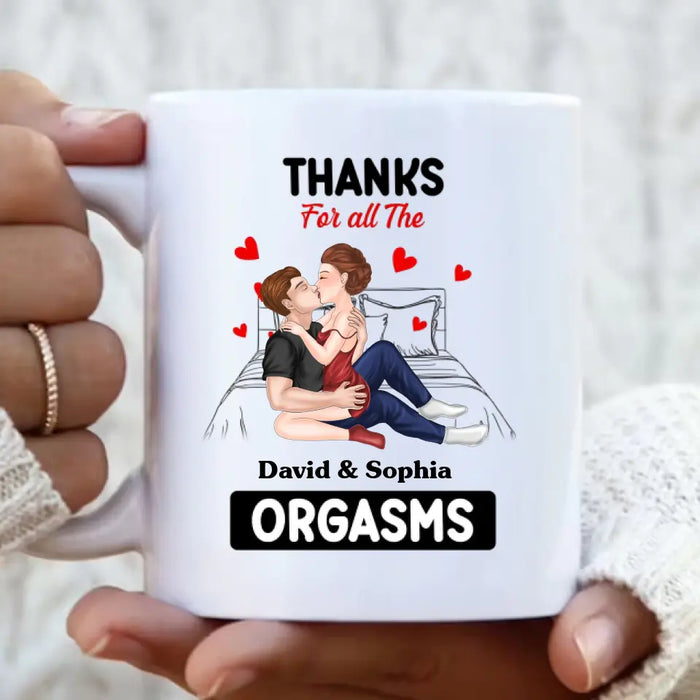 Personalized Couple Coffee Mug - Gift Idea For Couple/Valentine's Day - Thanks For All The Orgasms