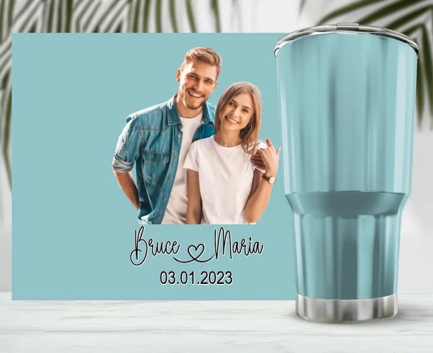 Personalized Couple Irregular Tumbler - Gift Idea For Valentines/Couple - Upload Couple Photo