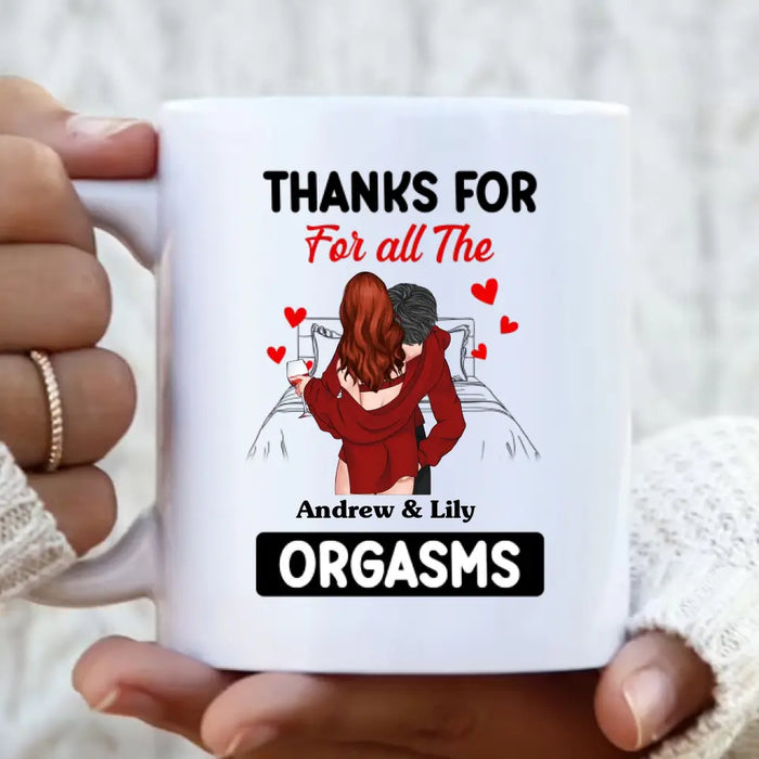 Personalized Couple Coffee Mug - Gift Idea For Couple/Valentine's Day - Thanks For All The Orgasms