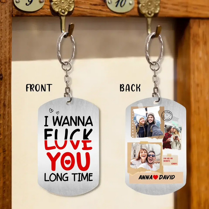 Personalized Couple Photo Aluminum Keychain - Gift Idea For Couple/Him/Her/Valentine's Day - I Love You