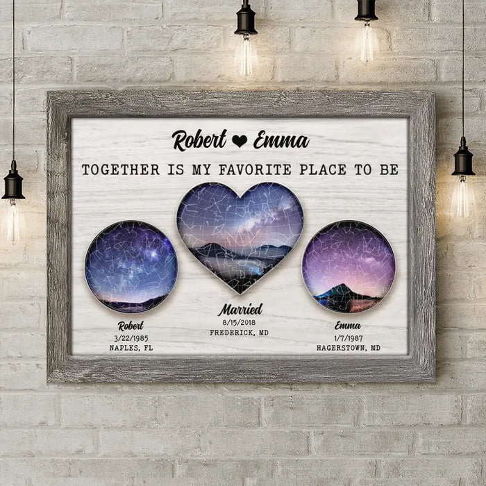 Personalized Couple Canvas - Valentine's Day Gift Idea for Couple/Him/Her - Together Is My Favorite Place To Be