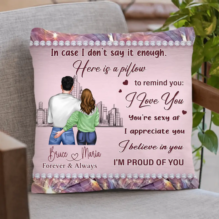 Personalized Couple Pillow Cover - Valentine Gift Idea For Couple - Here Is A Pillow To Remind You: I Love You