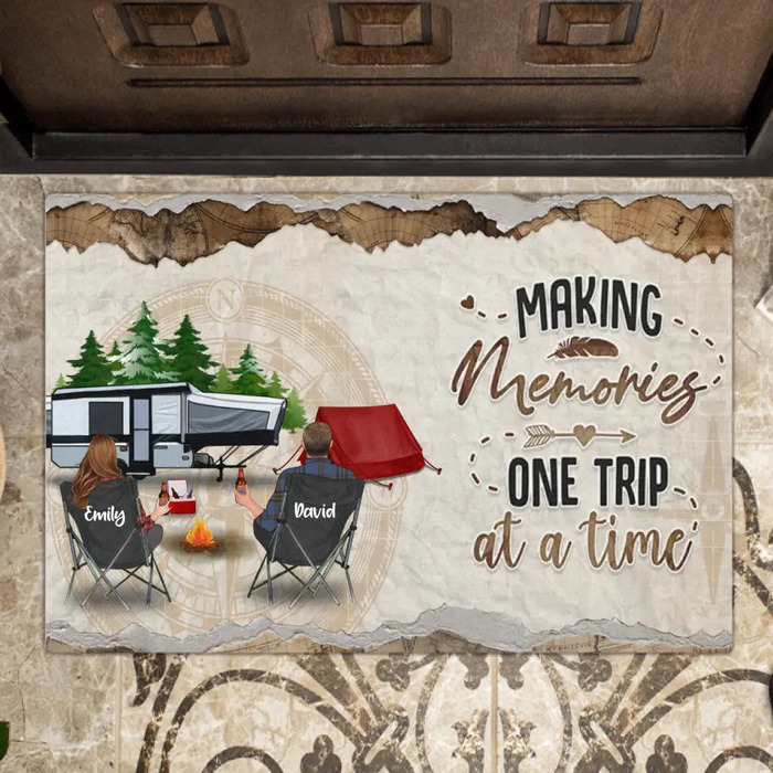Personalized Couple Doormat - Best Gift Idea For Couple/Camping Lovers - Making Memories One Trip At A Time