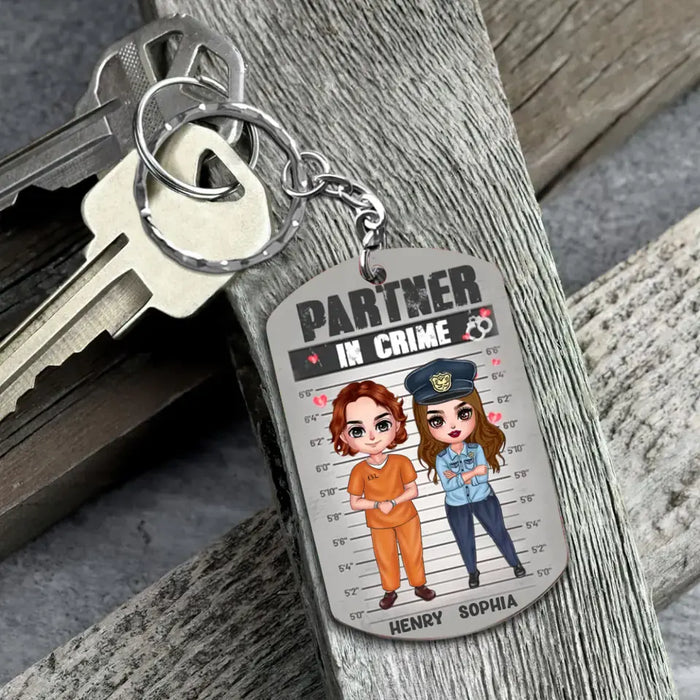 Personalized Couple Partners In Crime Aluminum Keychain - Gift Idea For Couple/Him/Her - You Stole My Heart & I'll Let You Keep It