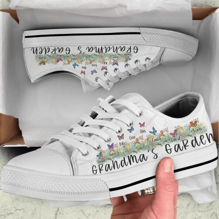 Personalized Grandma Sneakers - Up to 8 Butterflies - Gift Idea For Grandma - Grandma's Garden