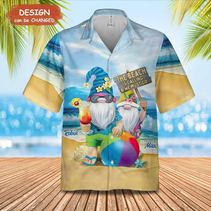 Personalized Couple Hawaiian Shirt - Gift Idea For Beach Lover - The Beach Is Calling & Me Must Go