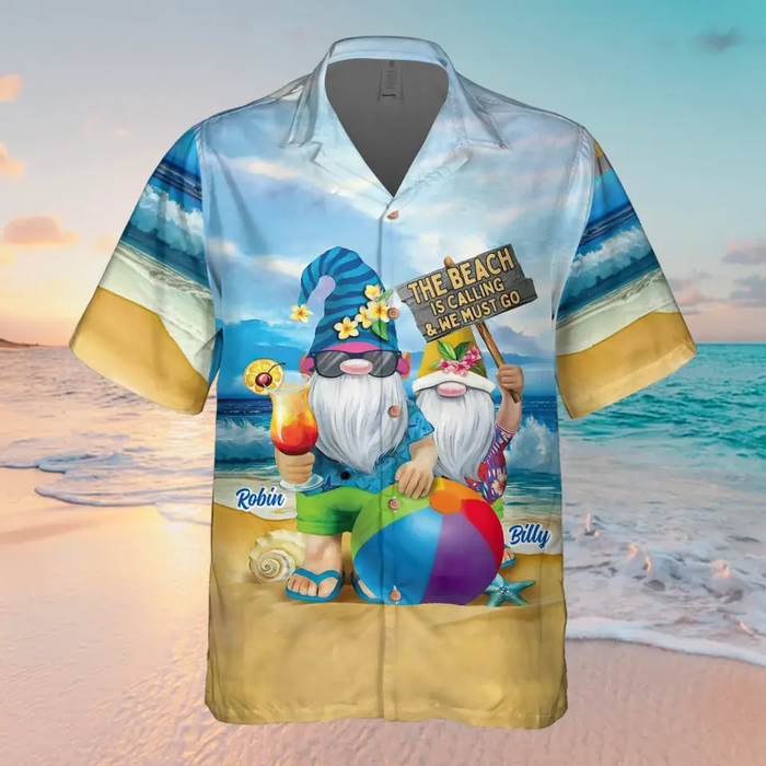 Personalized Couple Hawaiian Shirt - Gift Idea For Beach Lover - The Beach Is Calling & Me Must Go