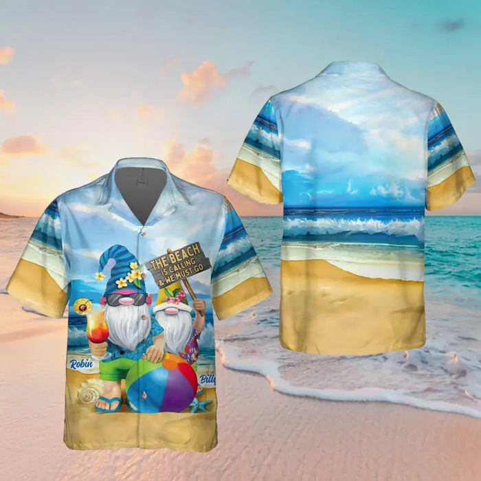 Personalized Couple Hawaiian Shirt - Gift Idea For Beach Lover - The Beach Is Calling & Me Must Go