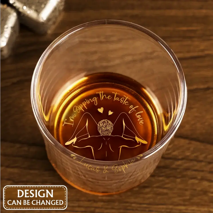 Personalized Couple Engraved Whiskey Glass - Gift Idea For Couple - I'm Slipping The Taste Of Love