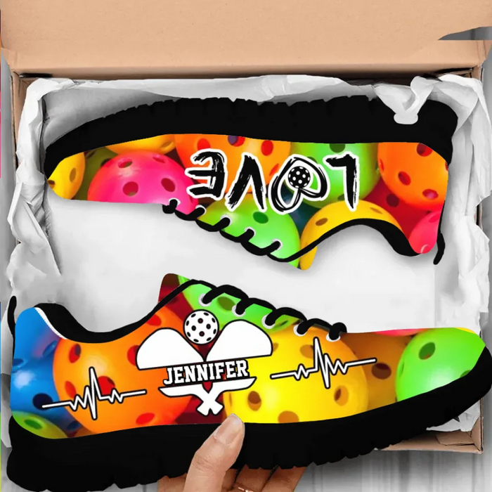 Personalized Love Pickle Ball Sneakers - Gift Idea For Pickle Ball Lover