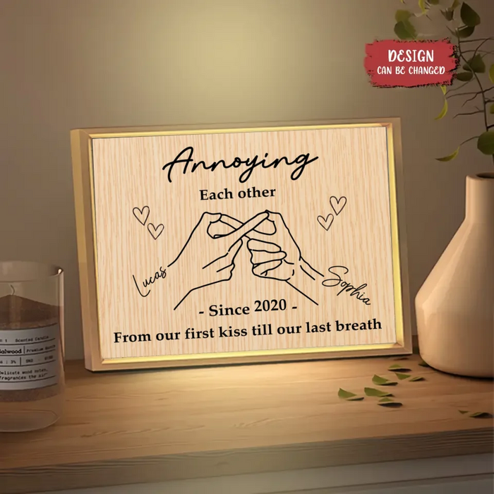 Personalized Couple Lighting Frame Canvas - Gift Idea For Couple/Anniversary - Annoying Each Other Since
