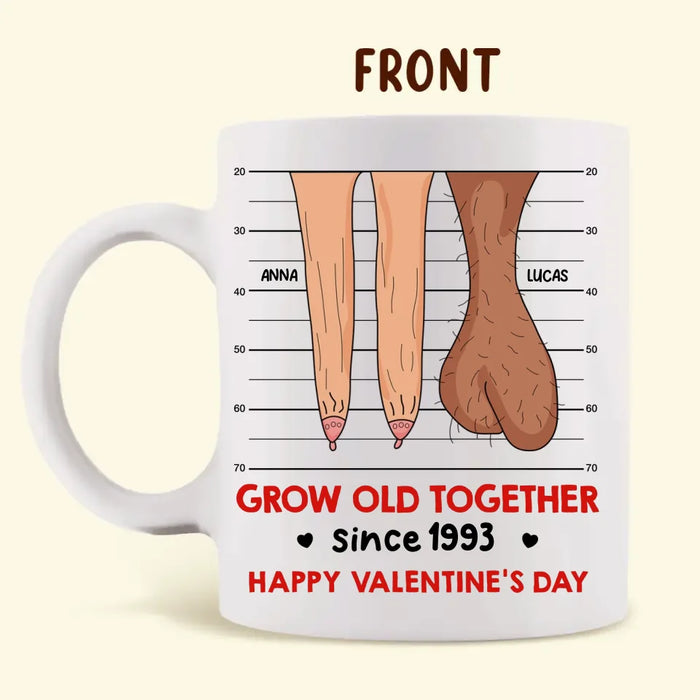 Personalized Couple Coffee Mug - Valentine Gift Idea For Old Couple - Grow Old Together Happy Valentine's Day