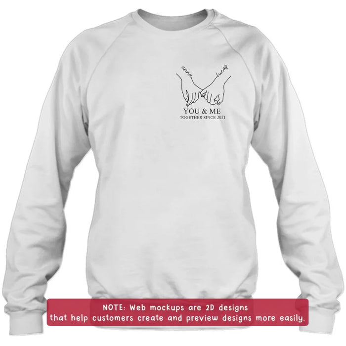 Personalized Couple Embroidered T-shirt/Sweater/Hoodie - You & Me Together Since