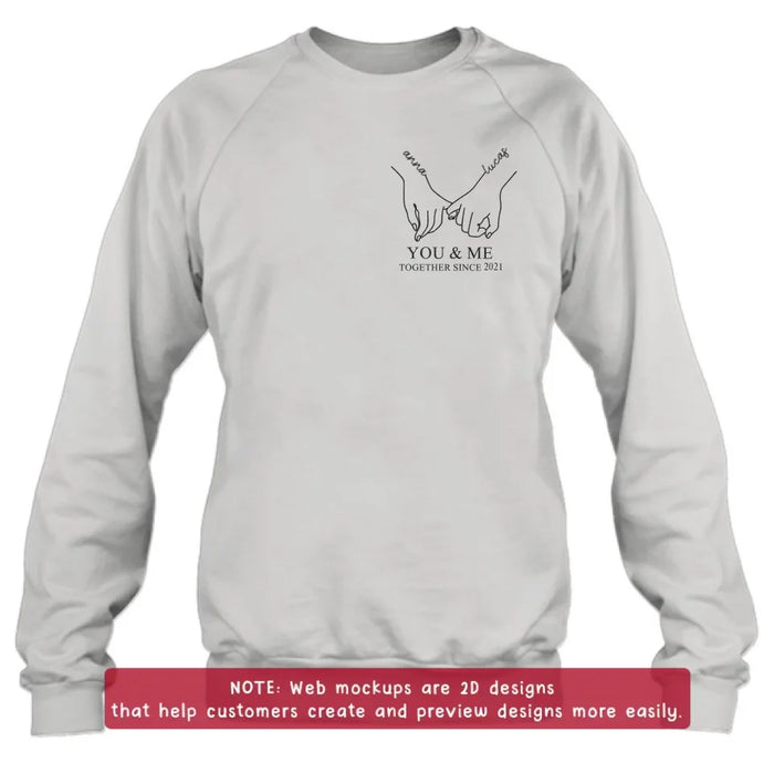 Personalized Couple Embroidered T-shirt/Sweater/Hoodie - You & Me Together Since