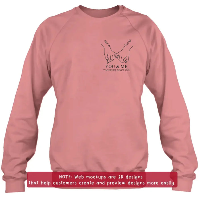 Personalized Couple Embroidered T-shirt/Sweater/Hoodie - You & Me Together Since