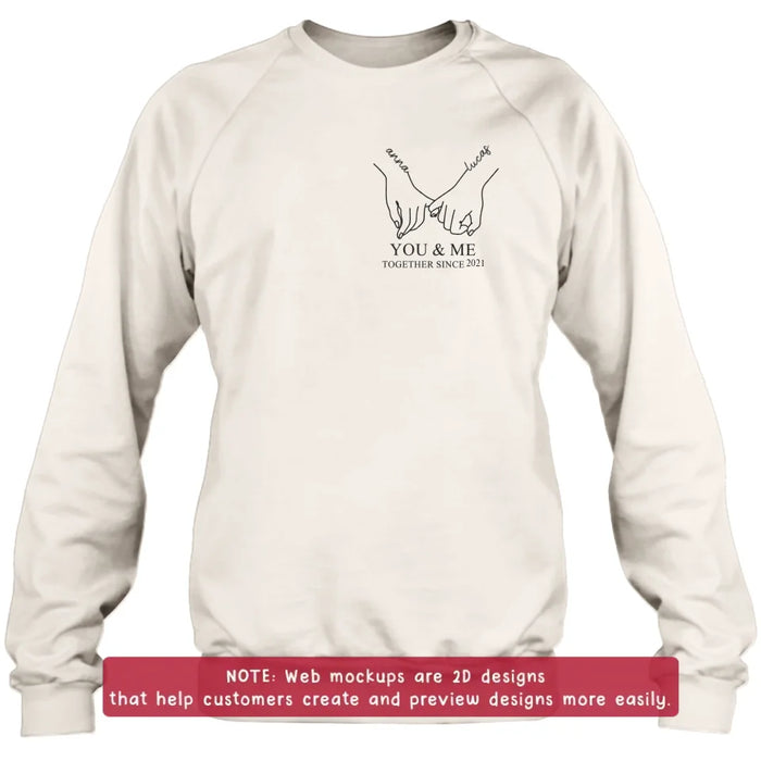 Personalized Couple Embroidered T-shirt/Sweater/Hoodie - You & Me Together Since
