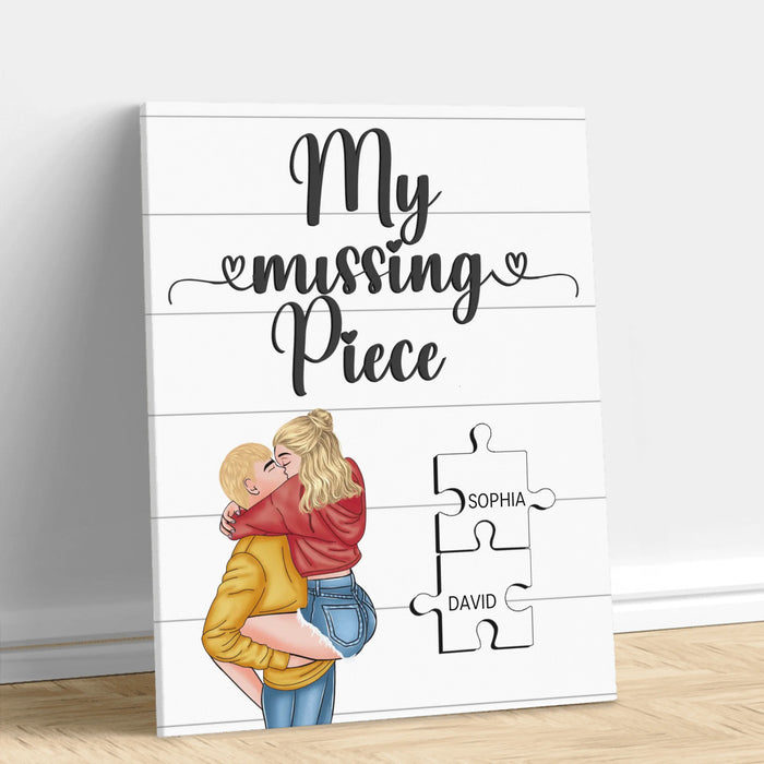 Personalized Couple Canvas - Gift Idea For Couple - My Missing Piece