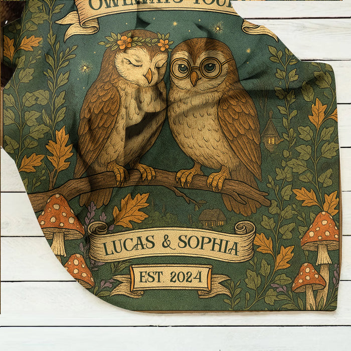 Personalized Couple Cottage Quilt/Fleece Throw Blanket - Gift Idea For Couple - Owlways Yours