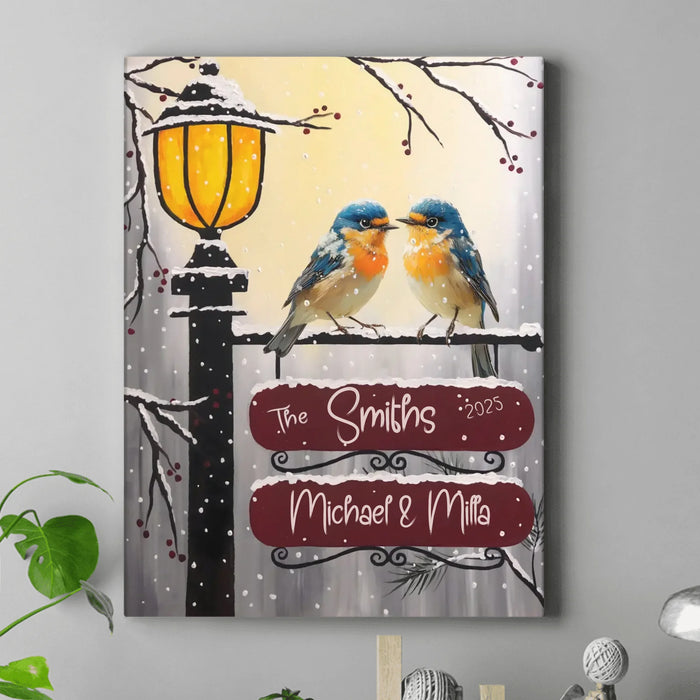 Personalized Couple Love Canvas - Gift Idea For Couple - Romantic Christmas Wall Art