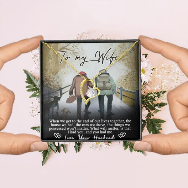 Personalized Couple Forever Love Necklace - Gift For Wife From Husband