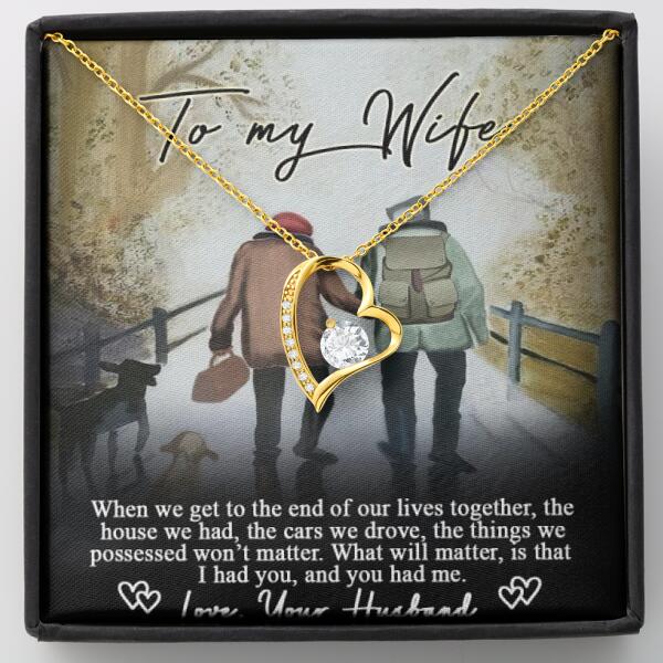 Personalized Couple Forever Love Necklace - Gift For Wife From Husband