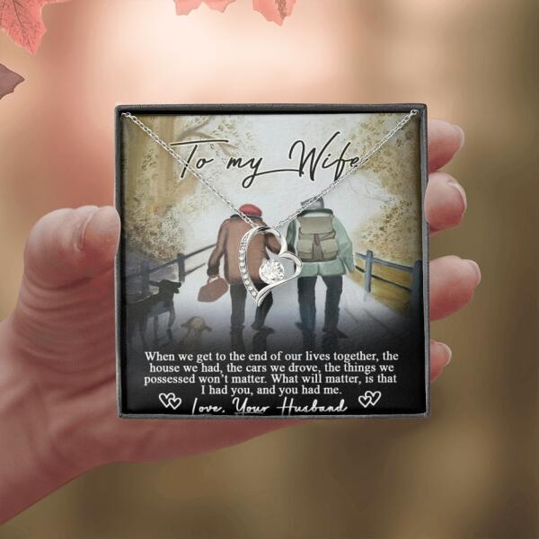 Personalized Couple Forever Love Necklace - Gift For Wife From Husband