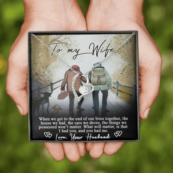 Personalized Couple Forever Love Necklace - Gift For Wife From Husband