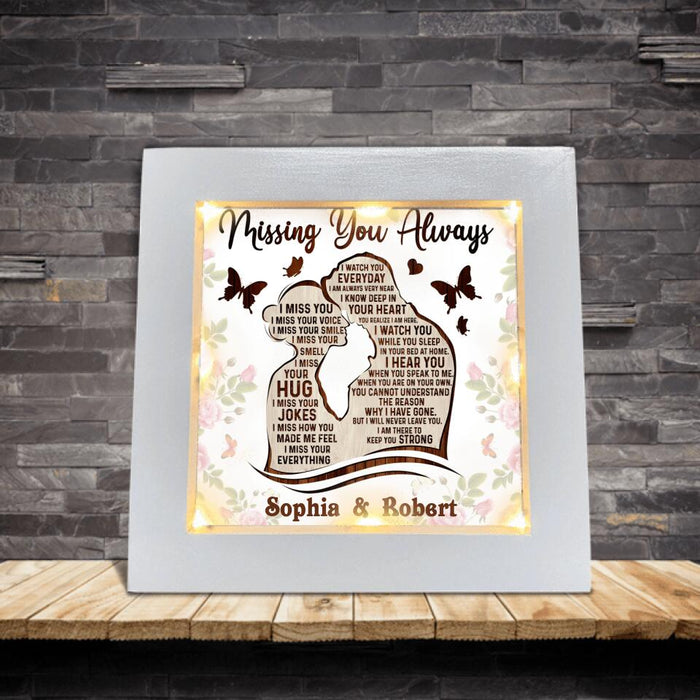 Personalized Couple Frame With Led - Gift Idea For Couple/Lovers - Missing You Always, I Watch You Everyday