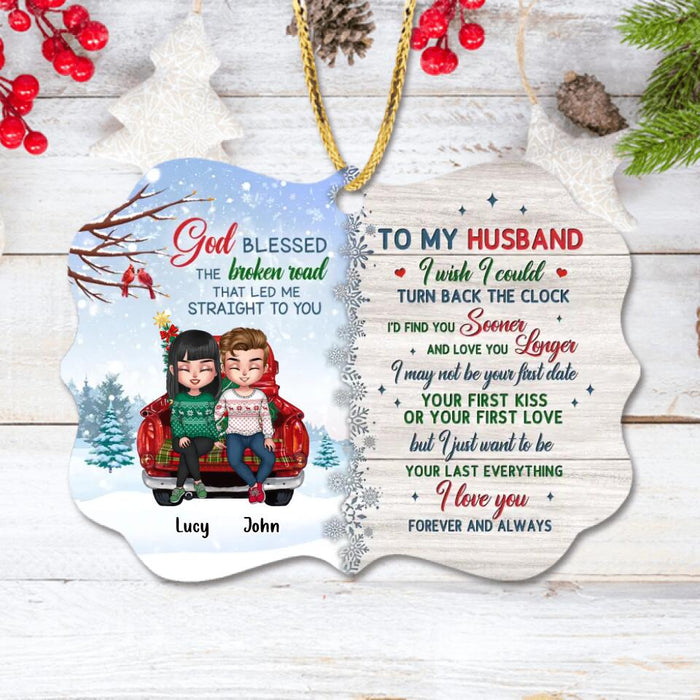 Personalized Couple Rectangle Ornament - Gift Idea For Christmas/Couple/Husband - To My Husband I Love You Forever And Always
