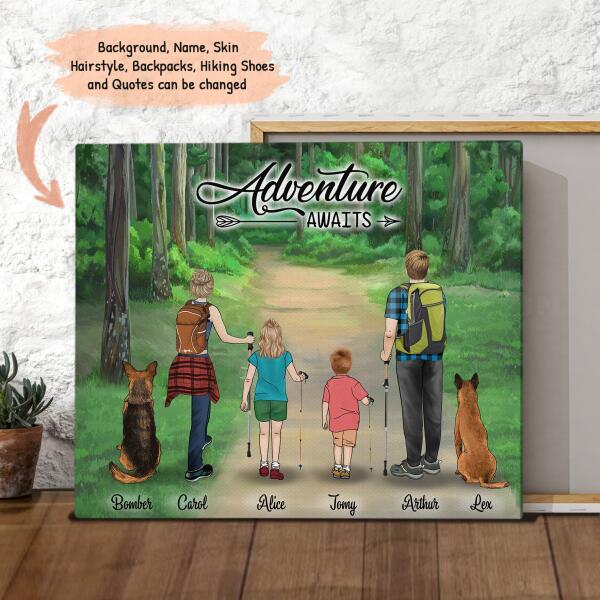 Personalized Forest Trails/Hiking in the Woods Canvas - Best Gift For Family/Couple/Friends - Adventure Awaits - IXMB7Q