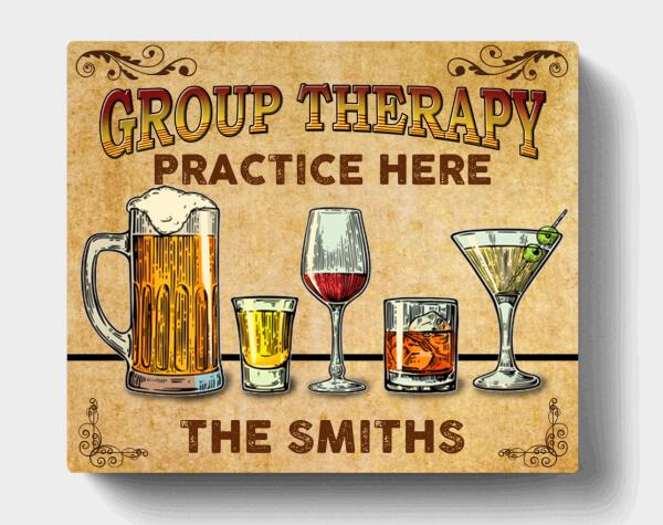 Personalized Canvas - Group Therapy Practice Here - Family's Name - MWGBJF