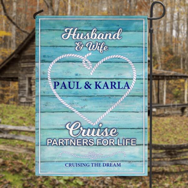 Personalized Shipmates Flag - Best Gift For Family/Couple - Husband & Wife Cruise Partners For Life - 5GHCIP