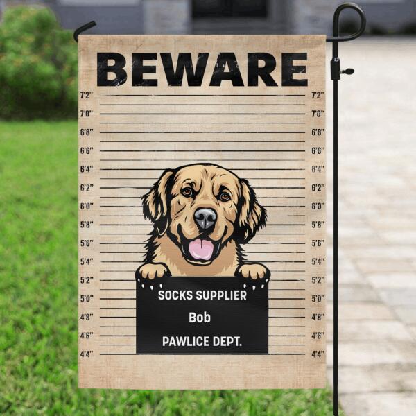 Personalized Dog Crimes Garden Flag - Dog's Fault with up to 2 Dogs - Socks Supplier - F4VL7Q