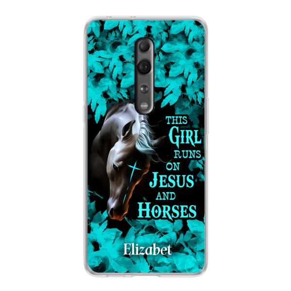 Personalized Horse Girl Phone case - Case For Xiaomi, Huawei And Oppo - This Girl Runs On Jesus And Horses