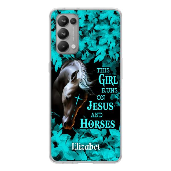 Personalized Horse Girl Phone case - Case For Xiaomi, Huawei And Oppo - This Girl Runs On Jesus And Horses