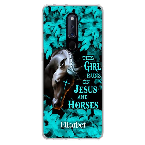 Personalized Horse Girl Phone case - Case For Xiaomi, Huawei And Oppo - This Girl Runs On Jesus And Horses