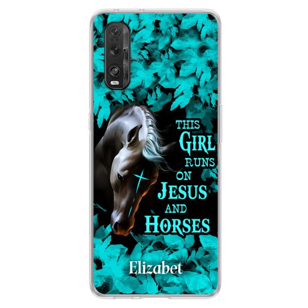 Personalized Horse Girl Phone case - Case For Xiaomi, Huawei And Oppo - This Girl Runs On Jesus And Horses