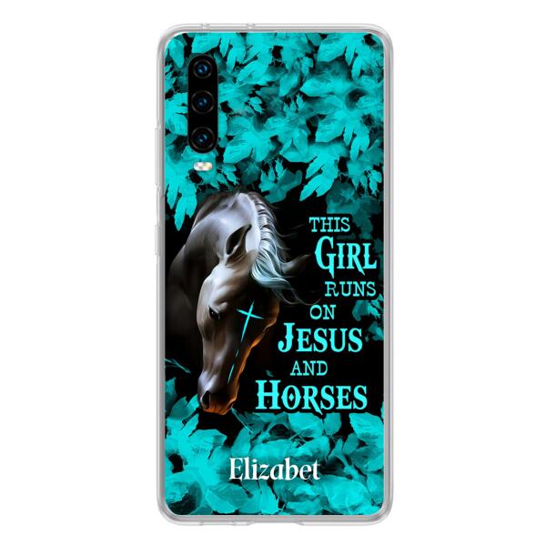Personalized Horse Girl Phone case - Case For Xiaomi, Huawei And Oppo - This Girl Runs On Jesus And Horses
