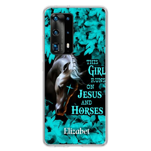 Personalized Horse Girl Phone case - Case For Xiaomi, Huawei And Oppo - This Girl Runs On Jesus And Horses