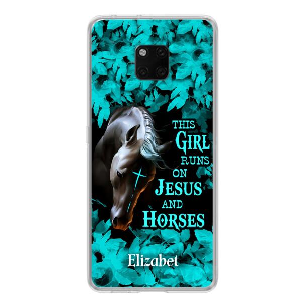 Personalized Horse Girl Phone case - Case For Xiaomi, Huawei And Oppo - This Girl Runs On Jesus And Horses