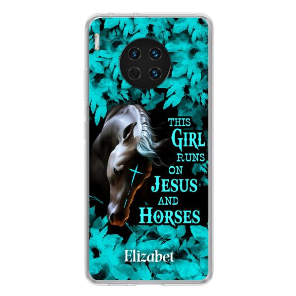 Personalized Horse Girl Phone case - Case For Xiaomi, Huawei And Oppo - This Girl Runs On Jesus And Horses