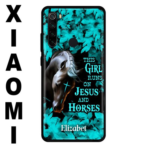 Personalized Horse Girl Phone case - Case For Xiaomi, Huawei And Oppo - This Girl Runs On Jesus And Horses
