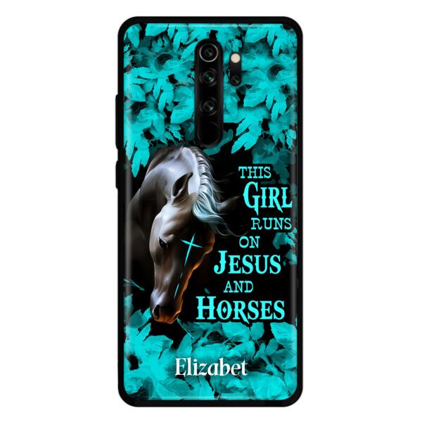 Personalized Horse Girl Phone case - Case For Xiaomi, Huawei And Oppo - This Girl Runs On Jesus And Horses