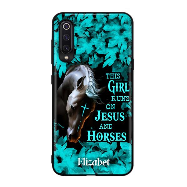 Personalized Horse Girl Phone case - Case For Xiaomi, Huawei And Oppo - This Girl Runs On Jesus And Horses