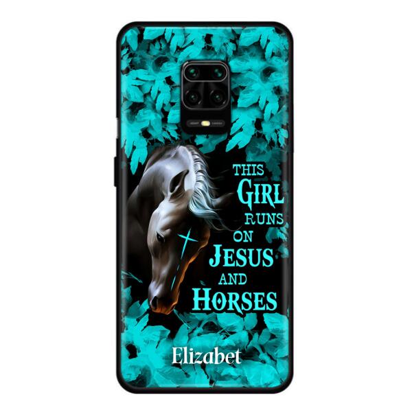 Personalized Horse Girl Phone case - Case For Xiaomi, Huawei And Oppo - This Girl Runs On Jesus And Horses