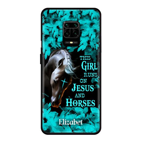 Personalized Horse Girl Phone case - Case For Xiaomi, Huawei And Oppo - This Girl Runs On Jesus And Horses