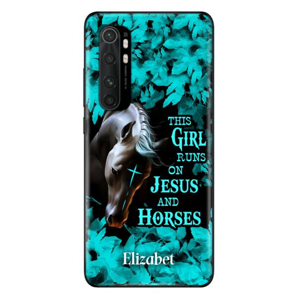 Personalized Horse Girl Phone case - Case For Xiaomi, Huawei And Oppo - This Girl Runs On Jesus And Horses